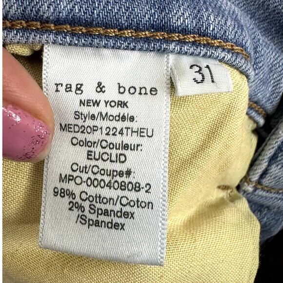 Rag & Bone Men's Light Wash Buttonfly Denim Skinny Slim Jeans Size 31 - Picture 8 of 8
